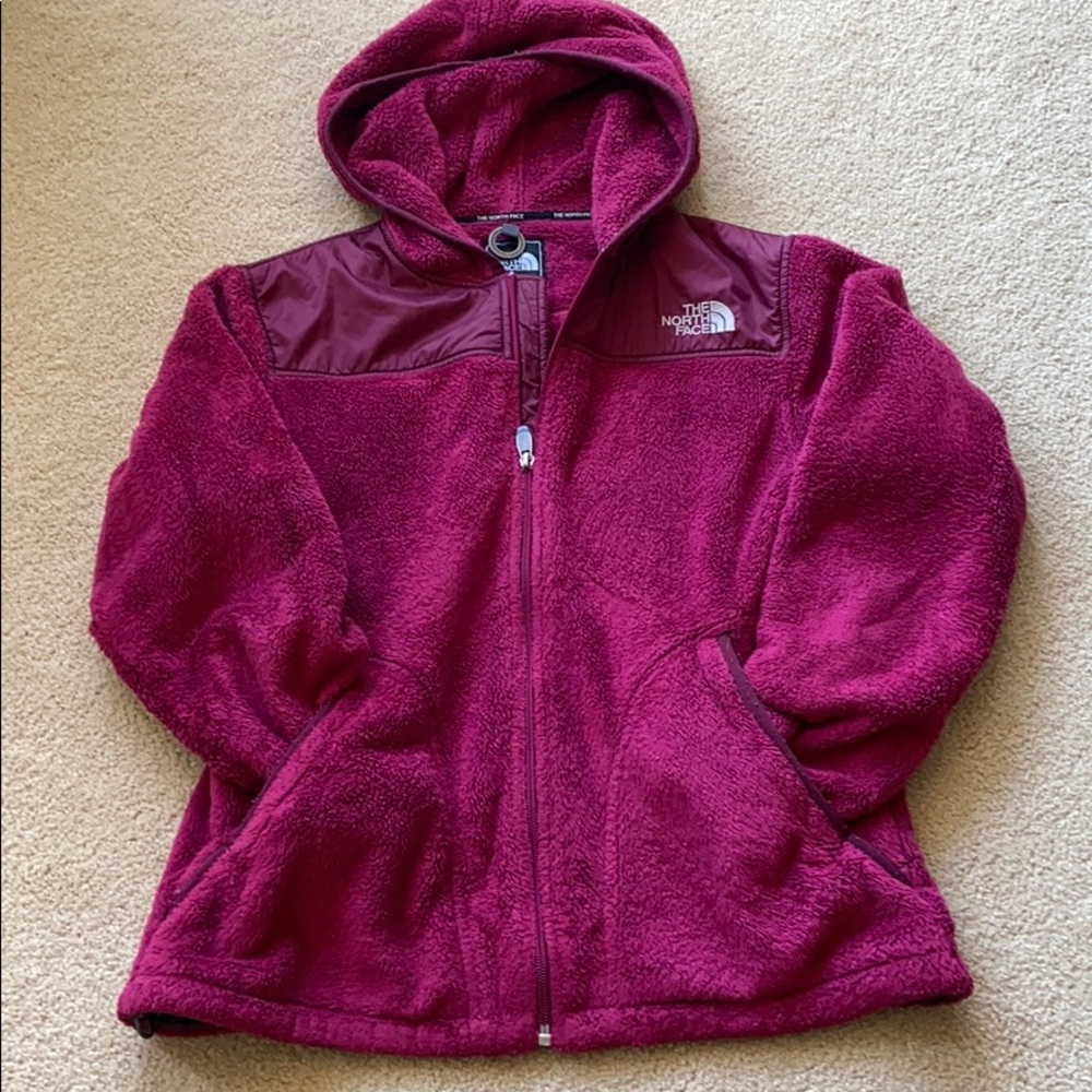 North Face Fusia Fleece Zip Up Hoodie